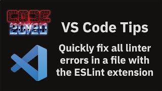 VS Code tips — Quickly fix all linter errors in a file with the ESLint extension [upl. by Atilrak]