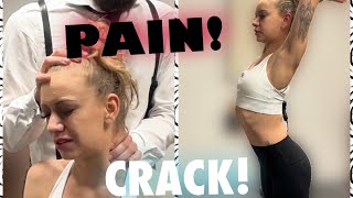 HER NECK amp BACK SPASMS CRACKED AWAY CHIROPRACTIC ADJUSTMENT SUCCESSFULLY HELPS PAIN [upl. by Kelwin]