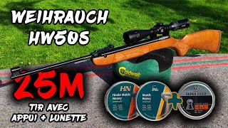 Weihrauch HW50S  Tirs test avec une lunette au 25m [upl. by Yrram]