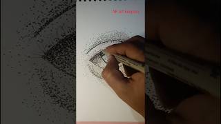 Eye drawing with stippling art  stippling art  dot art  creative drawing [upl. by See]