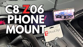 C8 Corvette Z06 ProClip Phone Mount Install and Testing [upl. by Maryjane]