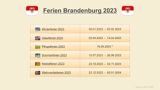 Ferien Brandenburg 2023 [upl. by Eeznyl392]