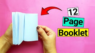 How to Make a 12Page Booklet from Paper  GlueFree [upl. by Trenton]