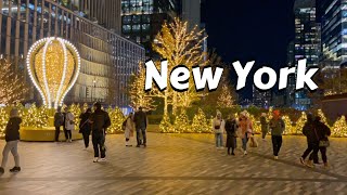 Manhattan Walking Tour Night  Hudson Yards Christmas 2022 [upl. by Xaviera]