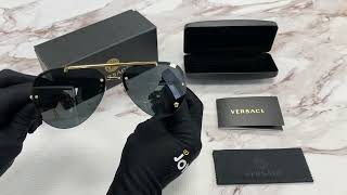 Versace Sunglasses Model MOD2231 Color100287 GoldDark Grey Lenses [upl. by Hew]