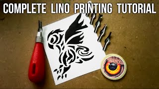 ULTIMATE GUIDE TO LINO PRINTING  STEP BY STEP TUTORIAL  How To Linocut for Beginners [upl. by Haroppizt807]