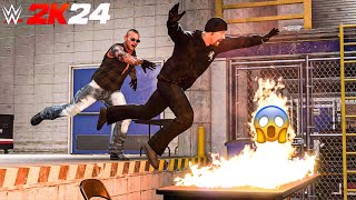 Randy Orton throw Undertaker on Fire 🔥 WWE 2K24  Gameplay  XBOX Series S  Backstage Brawl [upl. by Ethe390]