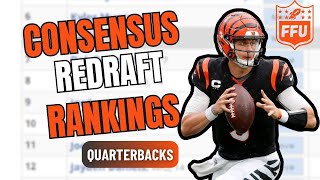 Consensus Redraft Rankings Quarterbacks [upl. by Namialus]