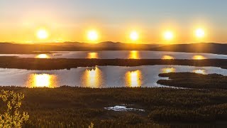 Kiruna in Swedish Lapland  the Aurora borealis and midnight sun [upl. by Lamak424]