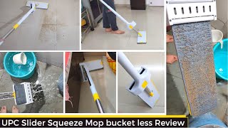 Flat Mop without Bucket  UPC Slider Squeeze Mop with 42cm Wide Microfiber Head 360° cleaning Review [upl. by Sternick755]