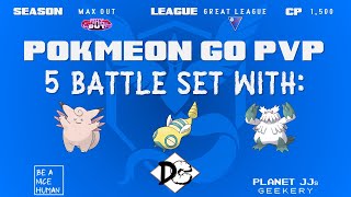 Pokémon GO PvP  Great League 5 Rounds Clefable  Dunsparce  Abomasnow [upl. by Ahsele]