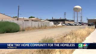 New tiny home community for homeless in Modesto [upl. by Niel]