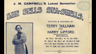 quotShe Sells Sea Shellsquot Billy Murray 1909 She sells seashells by the seashore tongue twister [upl. by Nosmoht]