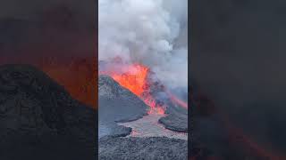 Eruption of the Geldigaladur volcano 01 shorts geldingadalur volcano iceland Aventurevolcans [upl. by Marigolda]