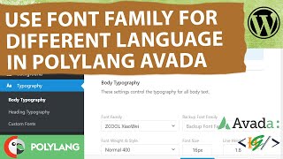 How to Use Font Family for Different Language in Polylang Avada Theme  Global Options [upl. by Suelo]