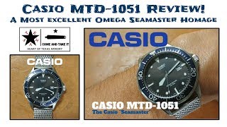 Casio MTD1051  The Awesome Omega Seamaster Homage from Casio [upl. by Kara-Lynn]