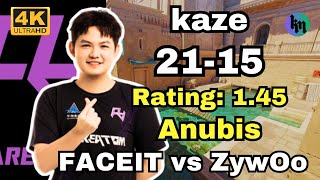 RA kaze 2115 Anubis  FACEIT Ranked vs ZywOo  Oct 22 2024 cs2 pov [upl. by Eiramenna382]