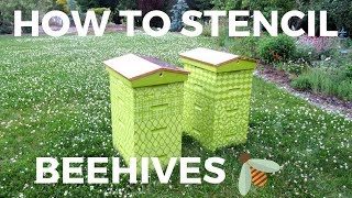 How to stencil Beehives with Craft Stencils and Benjamin Moore Paints [upl. by Dnalyk]