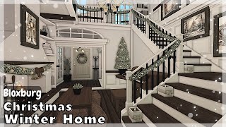 BLOXBURG Christmas Winter 2Story Home Speedbuild interior  full tour Roblox House Build [upl. by Nibla286]