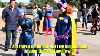 SUPERMAN Dean Cain helps BATMAN propose to BATGIRL DragonCon 2012 [upl. by Icrad]