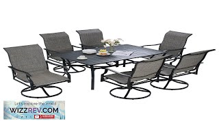 VEVOR 7 Pieces Patio Dining Set Outdoor Furniture Table and Swivel Chairs Review [upl. by Dunc]