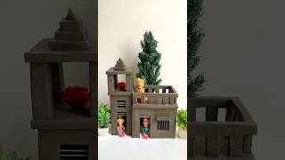 Beautiful miniature clay house making diy clayhouse shorts craft [upl. by Derte]