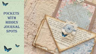 Book page Pockets with hidden journal spots  Super EASY TUTORIAL for BEGINNERS [upl. by Mogerly406]