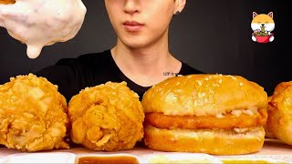 ASMR CHURCHS CHICKEN amp ALFREDO  SANDWICH MUKBANG No Talking EATING SOUNDS [upl. by Haila]