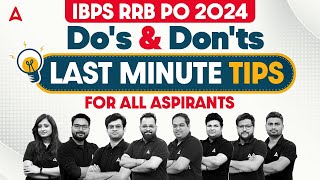 IBPS RRB PO PRE 2024  DOS AND DONTS  LAST MINUTE TIPS FOR ALL IBPS PO ASPIRANTS [upl. by Sams]