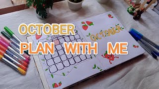 October month planner🍓🍰🧸 monthly planning strawberry theme keerthana3142 [upl. by Bradan]