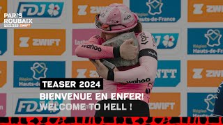 Teaser ParisRoubaix Femmes avec Zwift 2024 [upl. by Lertnom477]