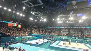 Italy anthem in the Artistic Gymnastics competition of the Paris Olympics [upl. by Aloysia787]