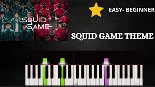 SQUID GAME THEME EASY Piano Tutorial [upl. by Aminta]