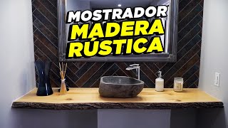 Encimera de madera rústica  Remodelación de Baño [upl. by Enened]