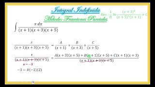 Integral por Fracciones Parciales  Ejercicio N°2  Parte 1 [upl. by Cranford]