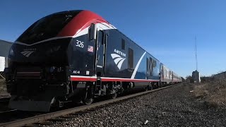 Amtrak 326 leads Carl Sandburg in Wyanet IL 32024 [upl. by Naitsabes606]