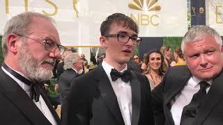 Game of Thrones Isaac Hempstead Wright Liam Cunningham Conleth Hill on Emmys red carpet [upl. by Bergess]