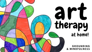 ART THERAPY activity for anxiety grounding amp mindfulness Therapeutic art projects at home [upl. by Gracie]