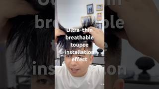 Super thin breathable toupee real wear video hair toupees toupeeformen [upl. by Erland563]