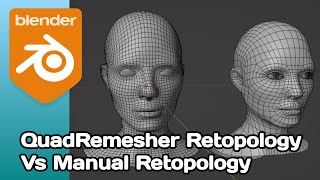 Retopology quadremesher vs manual Retopology in Blender [upl. by Joanna524]