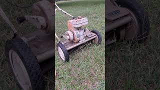 1960s Craftsman Windup gas powered reel mower [upl. by Gniy]