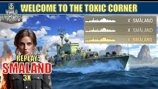 Triple Smaland brawls Welcome to the Toxic Corner worldofwarships småland [upl. by Htide]