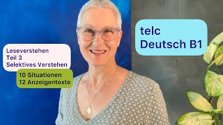 B1 telc  Leseverstehen Teil 3  10 Situationen 12 Anzeigen zuordnen  Deutsch lernen [upl. by Nirej970]