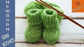 Newborn Baby Booties knitting pattern straight needles  So Woolly [upl. by Erna]