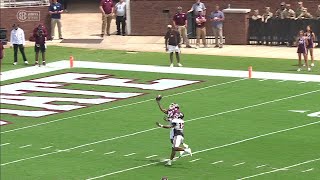 Mississippi State’s Zavion Thomas reels in onehanded TD grab at spring game  ESPN College Football [upl. by Ahtibbat]