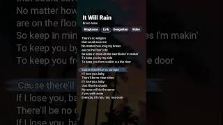 It Will Rain  Bruno Mars Lyrics itwillrain brunomars lyrics [upl. by Beberg]