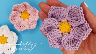 The Olivia Flower  How to Crochet a Simple Flower Easy Tutorial 🌺 [upl. by Eugaet]