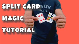 Split Card Magic Tutorial REVEALED mryutmagic magic magiciantricks [upl. by Rox591]