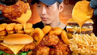 ASMR MUKBANG  Fast Food Big Mac Chicken Nuggets Onion Rings Chicken Sandwich Wings Fries [upl. by Hudgens]