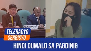 Cassandra Li Ong no show at Senate POGO probe  Teleradyo Serbisyo 27 August 2027 [upl. by Loma]